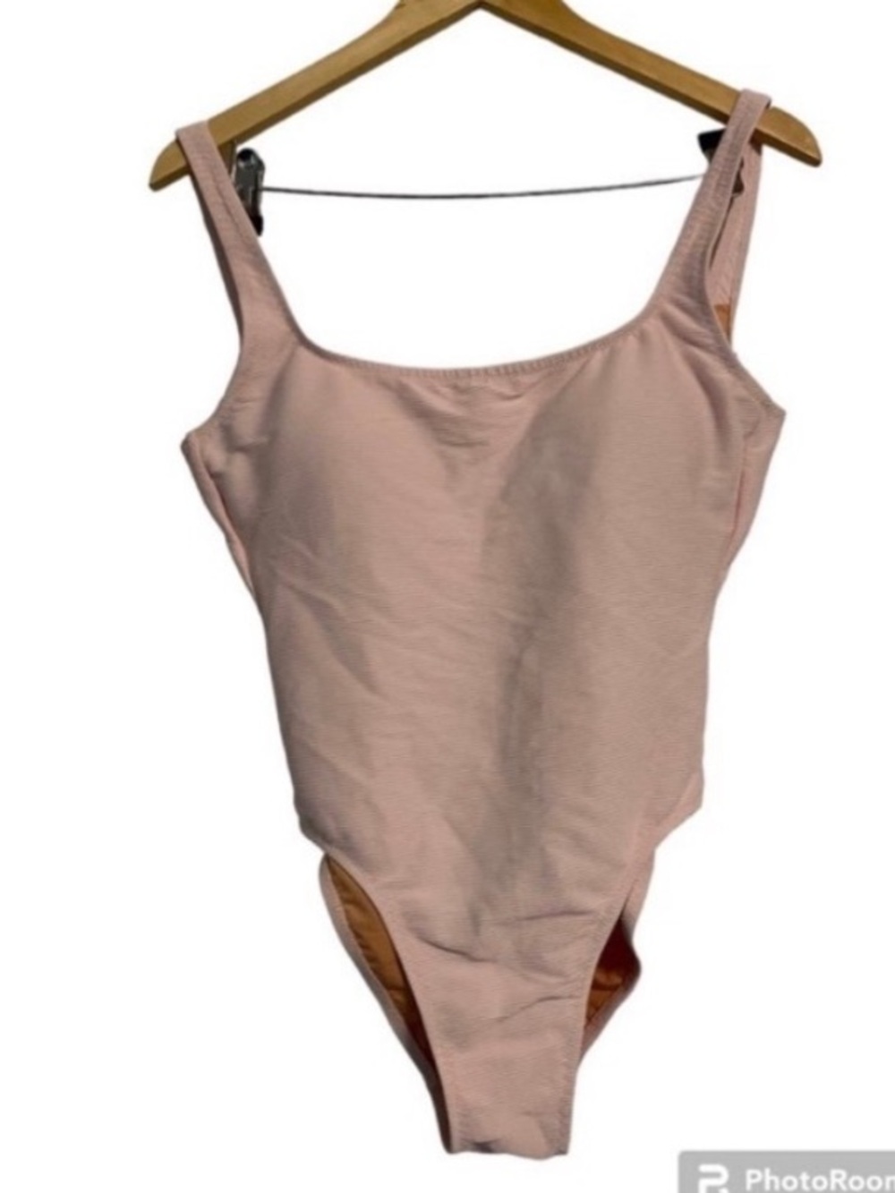 Re-imagined By J. Crew NWT One Piece Ribbed Swimsuit Recycled Material pink.